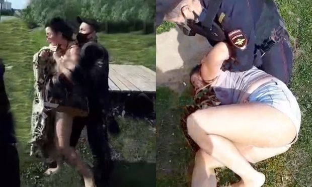 Polis çay kənarında istirahət edən qızlara görün necə davrandı-VİDEO