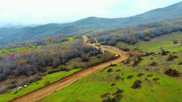 Şuşaya aparan avtomobil yolunun inşasına start verildi – FOTO