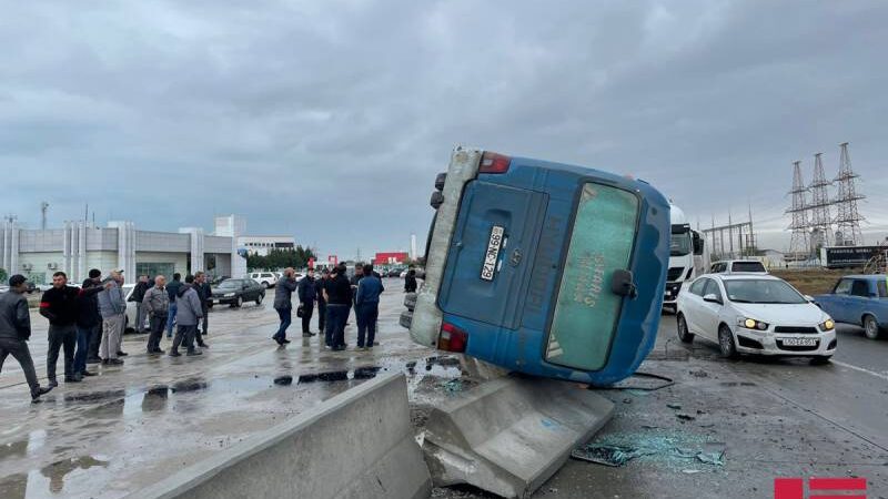 Azərbaycanda dəhşətli avtobus qəzası – YARALILAR VAR- FOTOLAR