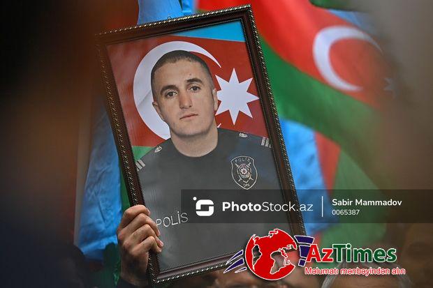 Terror aktında həlak olan polis Xəzər Zamanov dəfn edilib – YENİLƏNİB + FOTO