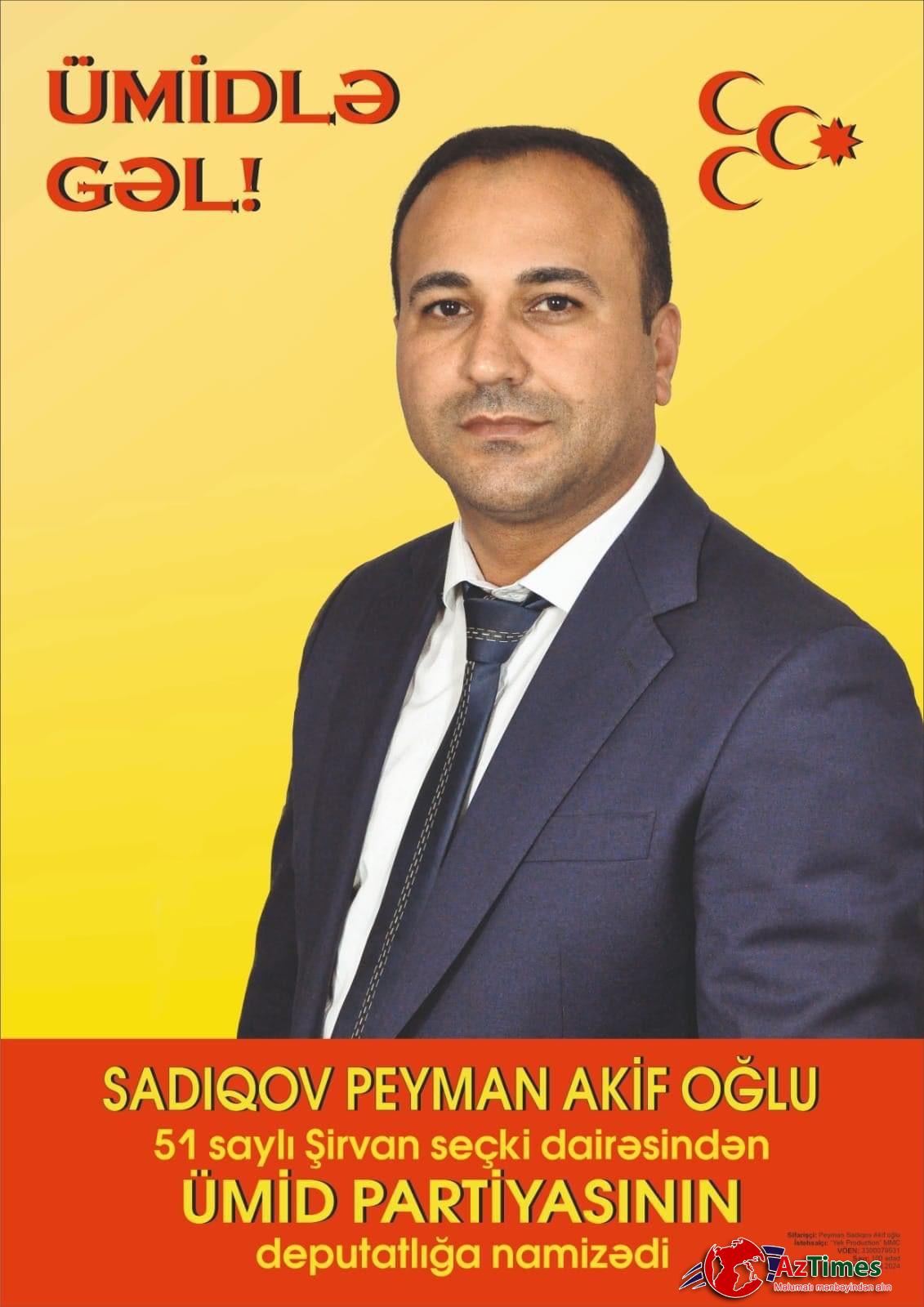 Deputatlığa namizəd Peyman Sadıqov seçki platformasını açıqladı