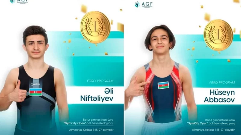 Gimnastlarımızdan Almaniyada iki qızıl medal