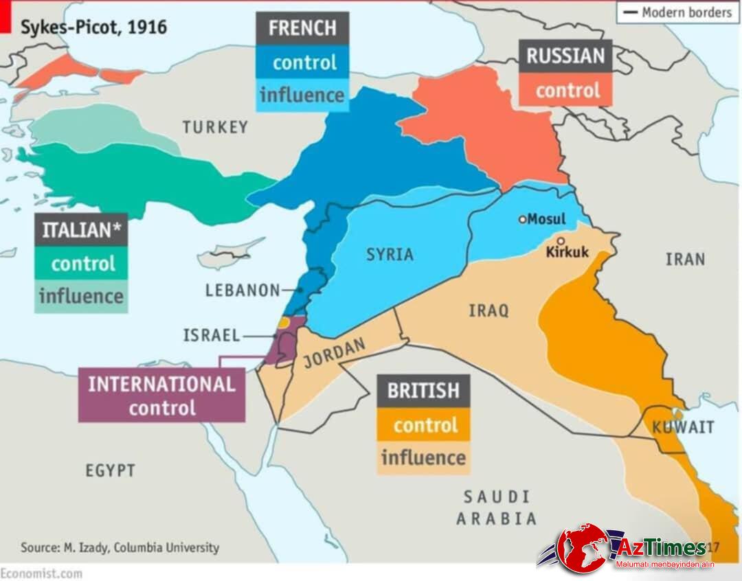 3 ölkə Yaxın Şərqi belə bölmək istəyirdi – Xəritə