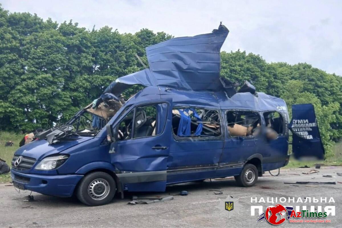 Ukraynada avtobus PUA ilə vuruldu – Ölənlər və yaralananlar var